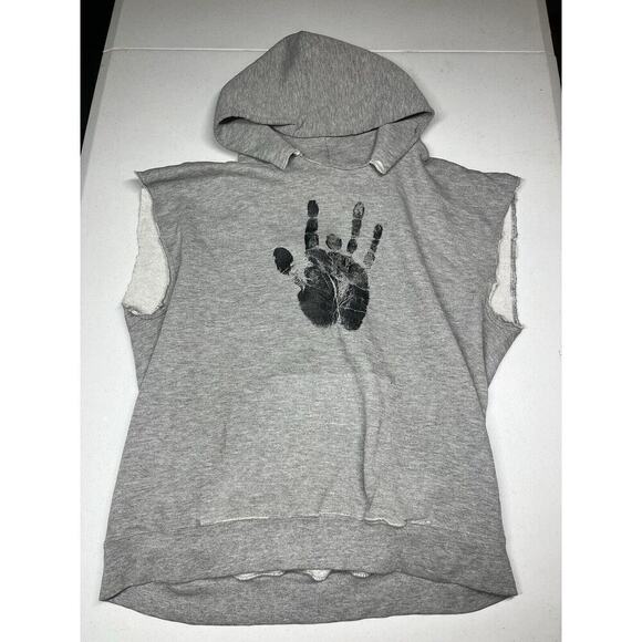 Jerry Garcia Handprint Lee Cut Off Hoodie Sweatshirt Size large - Picture 1 of 7